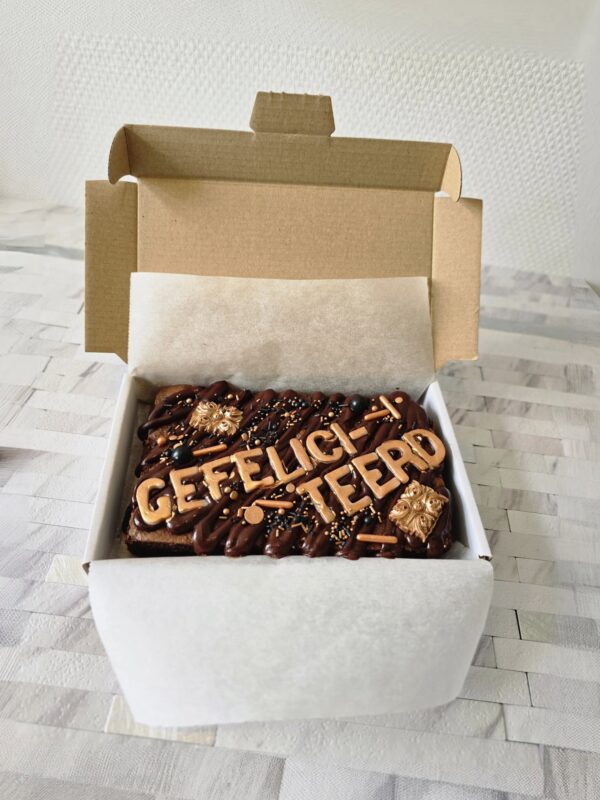 brownie custom post nl cake gefeliciteerd order drachten bake bakker